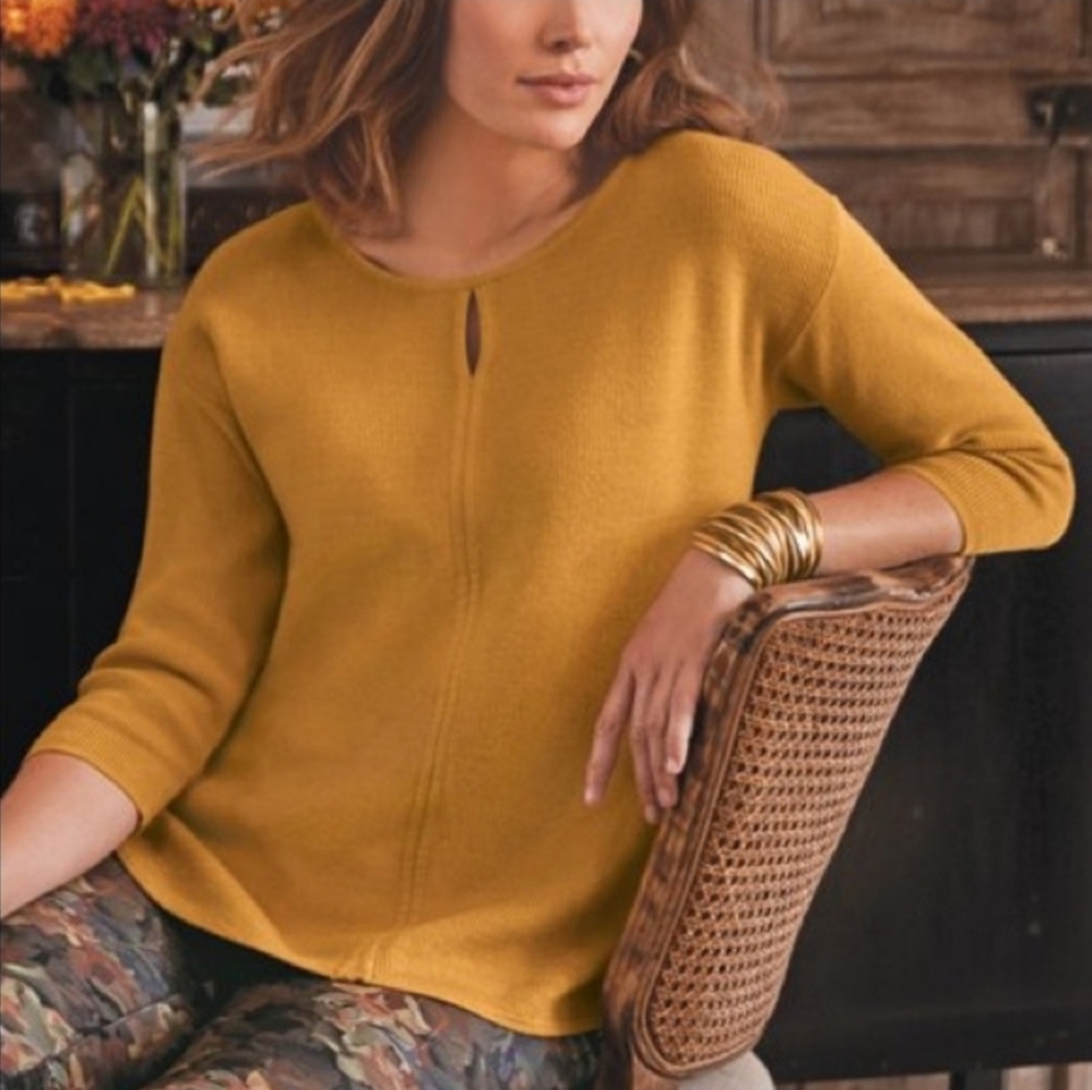 Soft Surroundings Celia Sweater in Honey Large